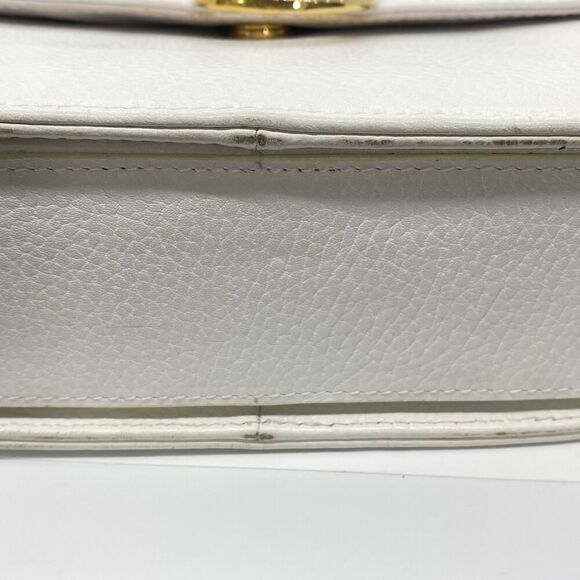 Vintage Ashneil Shoulder Bag Purse White Leather Gold Snake Red Rhinestone Eye - Picture 6 of 14